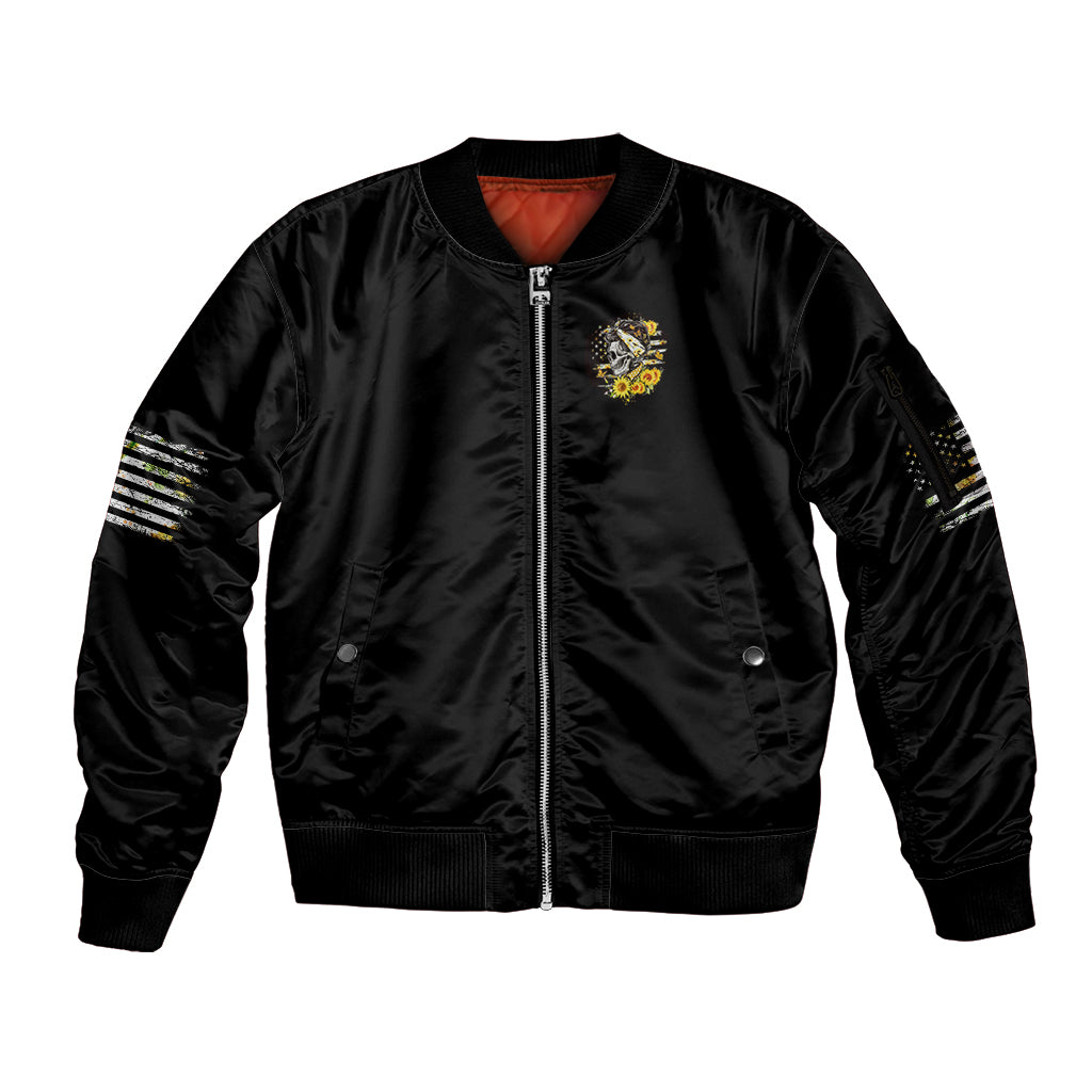 A Little Sunshine A Little Savage Skull Sleeve Zip Bomber Jacket - Wonder Print Shop