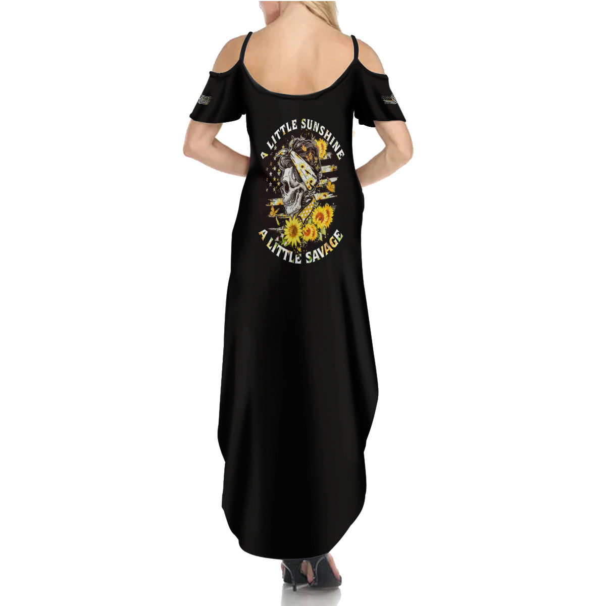 A Little Sunshine A Little Savage Skull Summer Maxi Dress - Wonder Print Shop