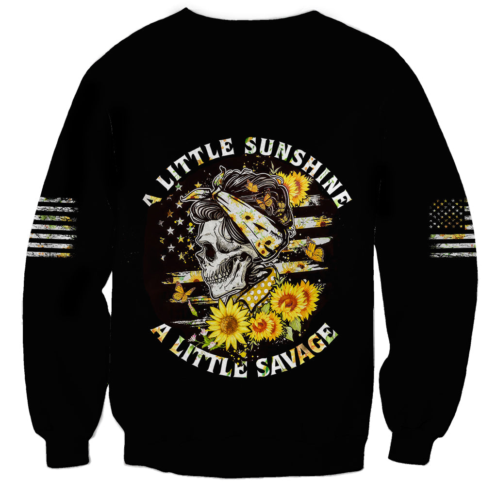 A Little Sunshine A Little Savage Skull Sweatshirt - Wonder Print Shop