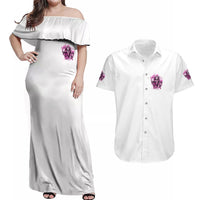 Always A Strong Women Skull Couples Matching Off Shoulder Maxi Dress and Hawaiian Shirt - Wonder Print Shop