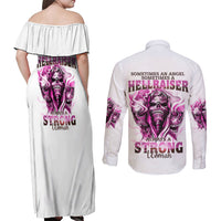 Always A Strong Women Skull Couples Matching Off Shoulder Maxi Dress and Long Sleeve Button Shirt - Wonder Print Shop