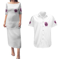 Always A Strong Women Skull Couples Matching Puletasi Dress and Hawaiian Shirt - Wonder Print Shop
