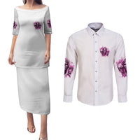 Always A Strong Women Skull Couples Matching Puletasi Dress and Long Sleeve Button Shirt - Wonder Print Shop