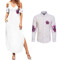 Always A Strong Women Skull Couples Matching Summer Maxi Dress and Long Sleeve Button Shirt - Wonder Print Shop