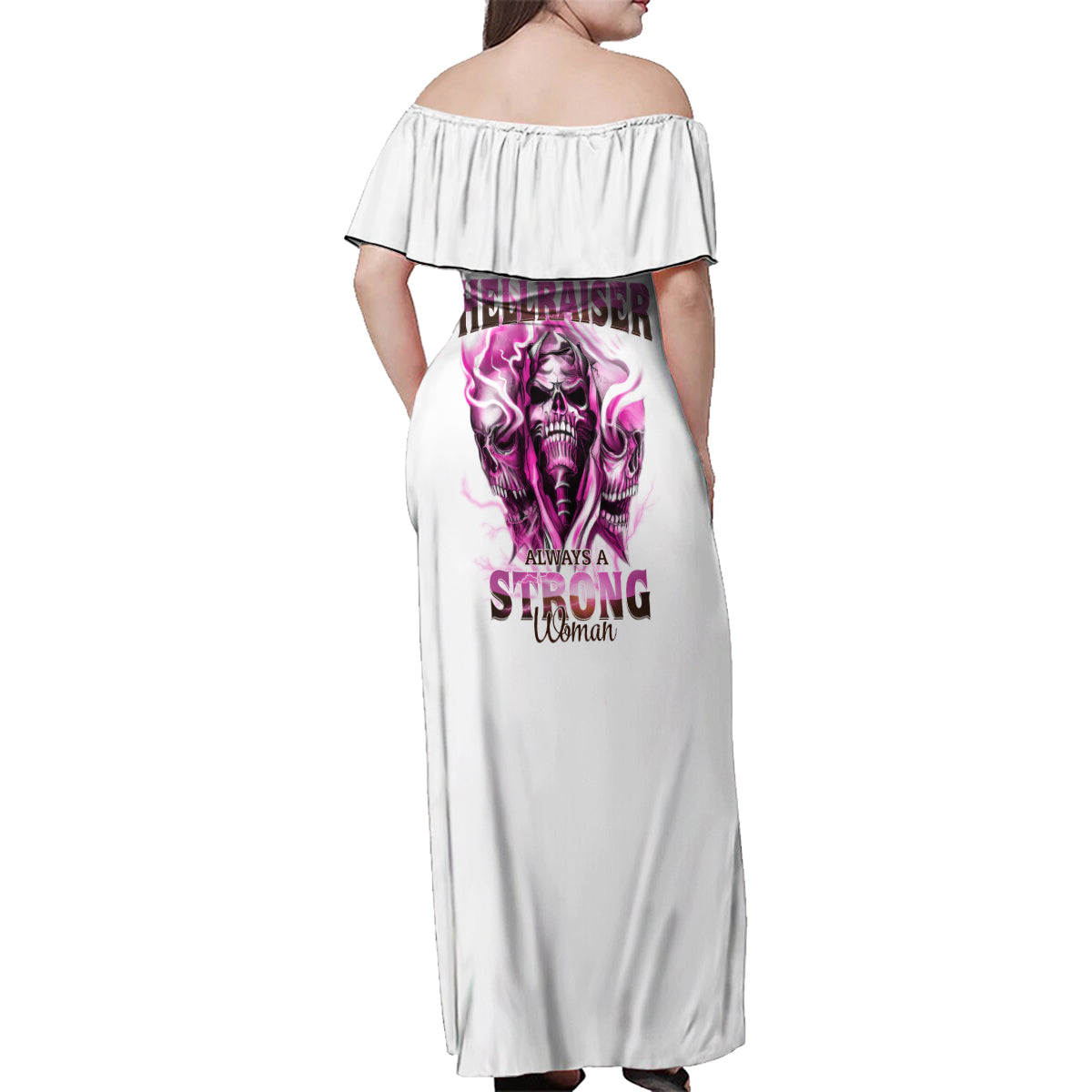 Always A Strong Women Skull Family Matching Off Shoulder Maxi Dress and Hawaiian Shirt - Wonder Print Shop