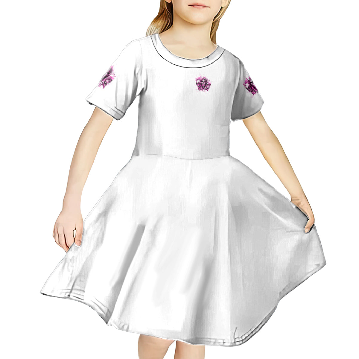 Always A Strong Women Skull Kid Short Sleeve Dress - Wonder Print Shop