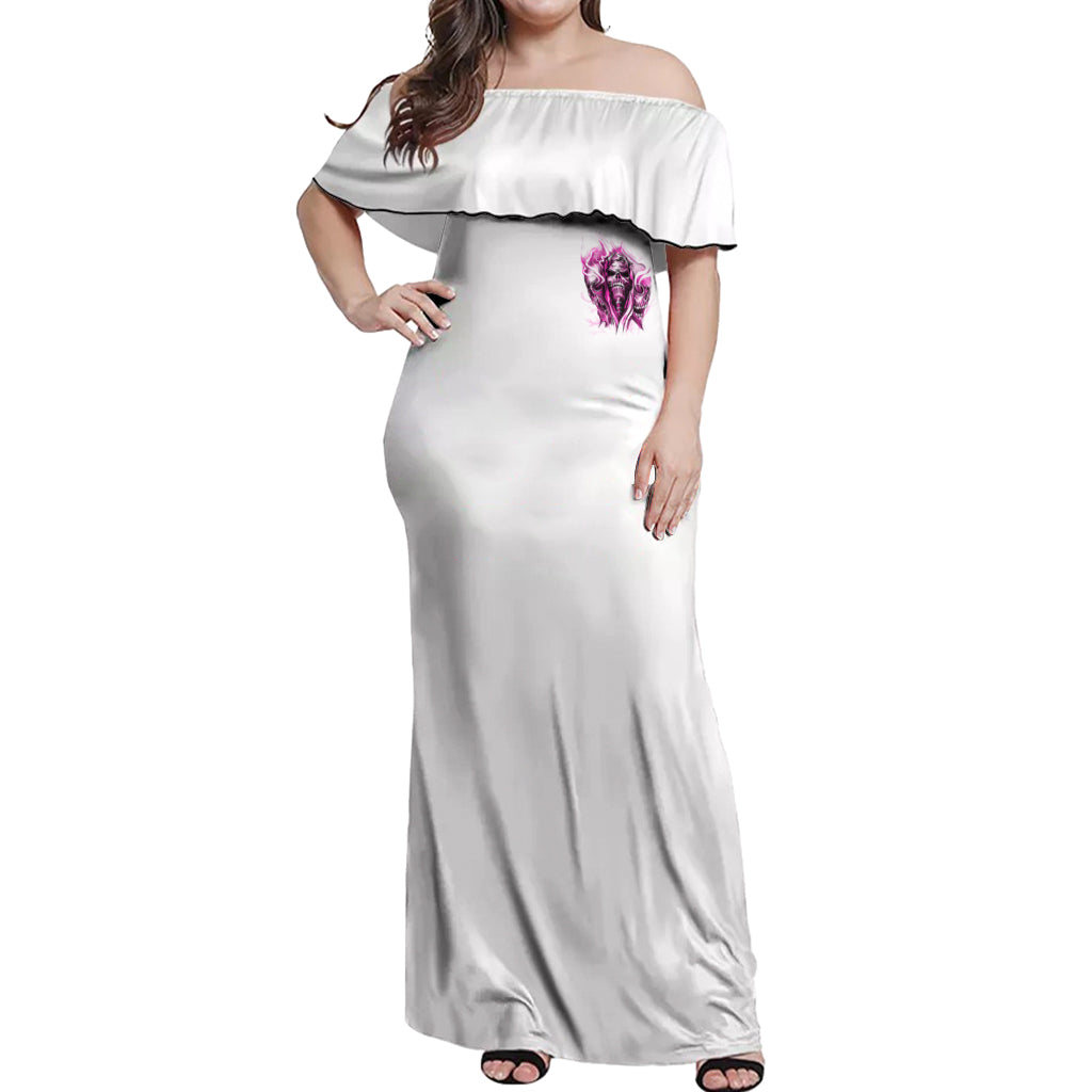 Always A Strong Women Skull Off Shoulder Maxi Dress - Wonder Print Shop