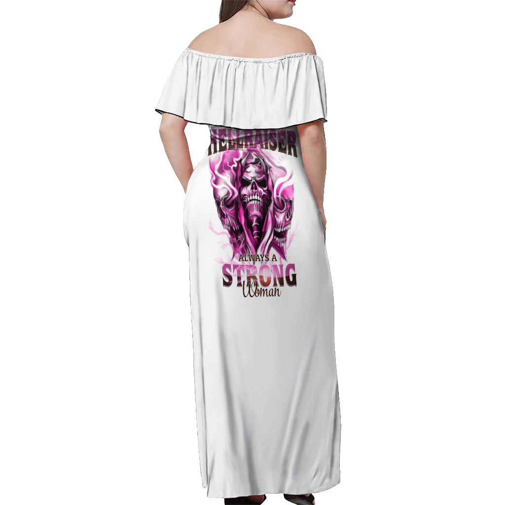 Always A Strong Women Skull Off Shoulder Maxi Dress - Wonder Print Shop