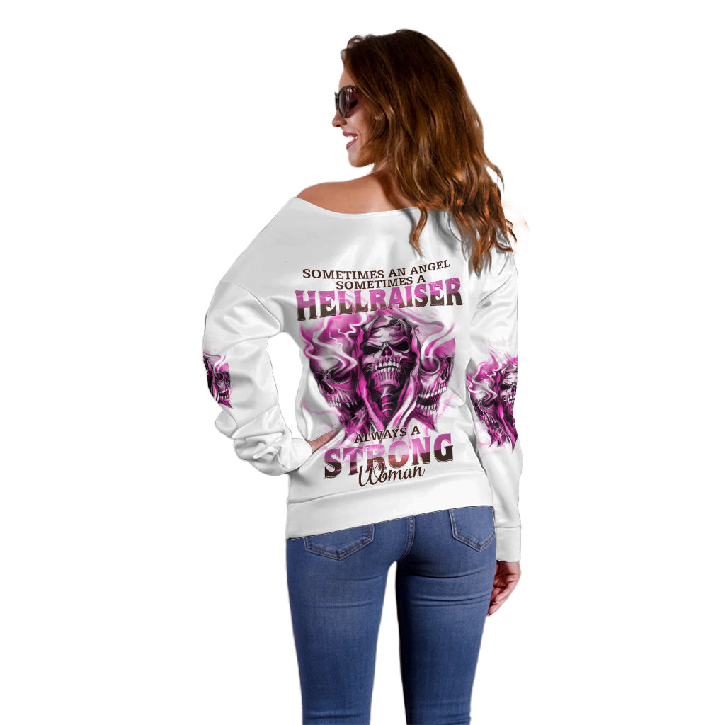 Always A Strong Women Skull Off Shoulder Sweater - Wonder Print Shop