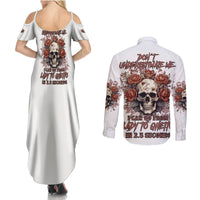 Don't Underestimate Me Couples Matching Summer Maxi Dress and Long Sleeve Button Shirt - Wonder Print Shop