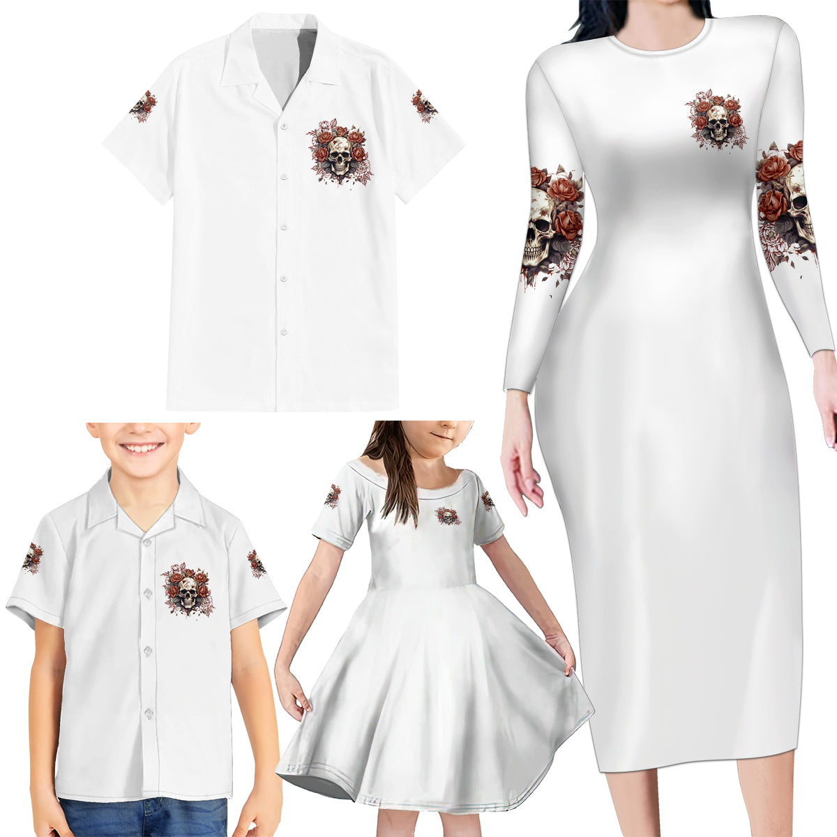 Don't Underestimate Me Family Matching Long Sleeve Bodycon Dress and Hawaiian Shirt - Wonder Print Shop