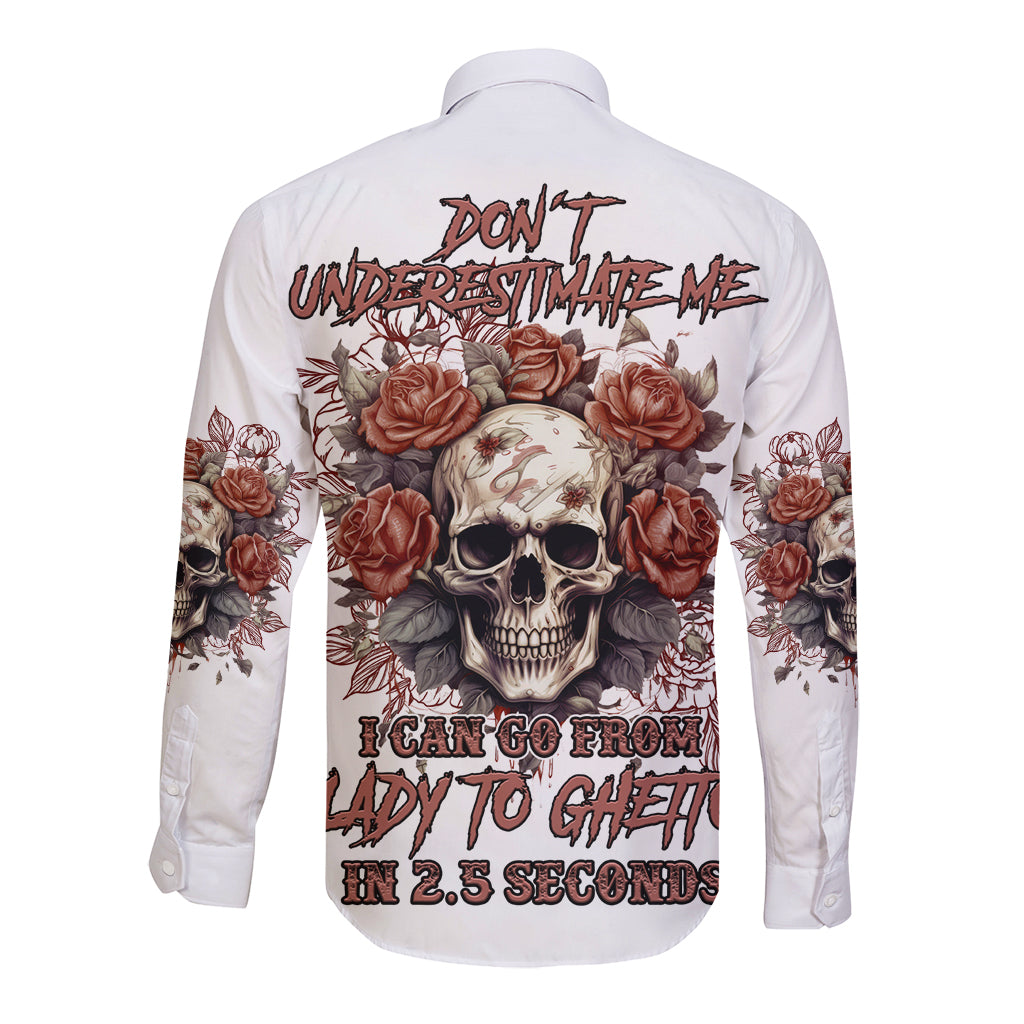 Don't Underestimate Me Long Sleeve Button Shirt - Wonder Print Shop