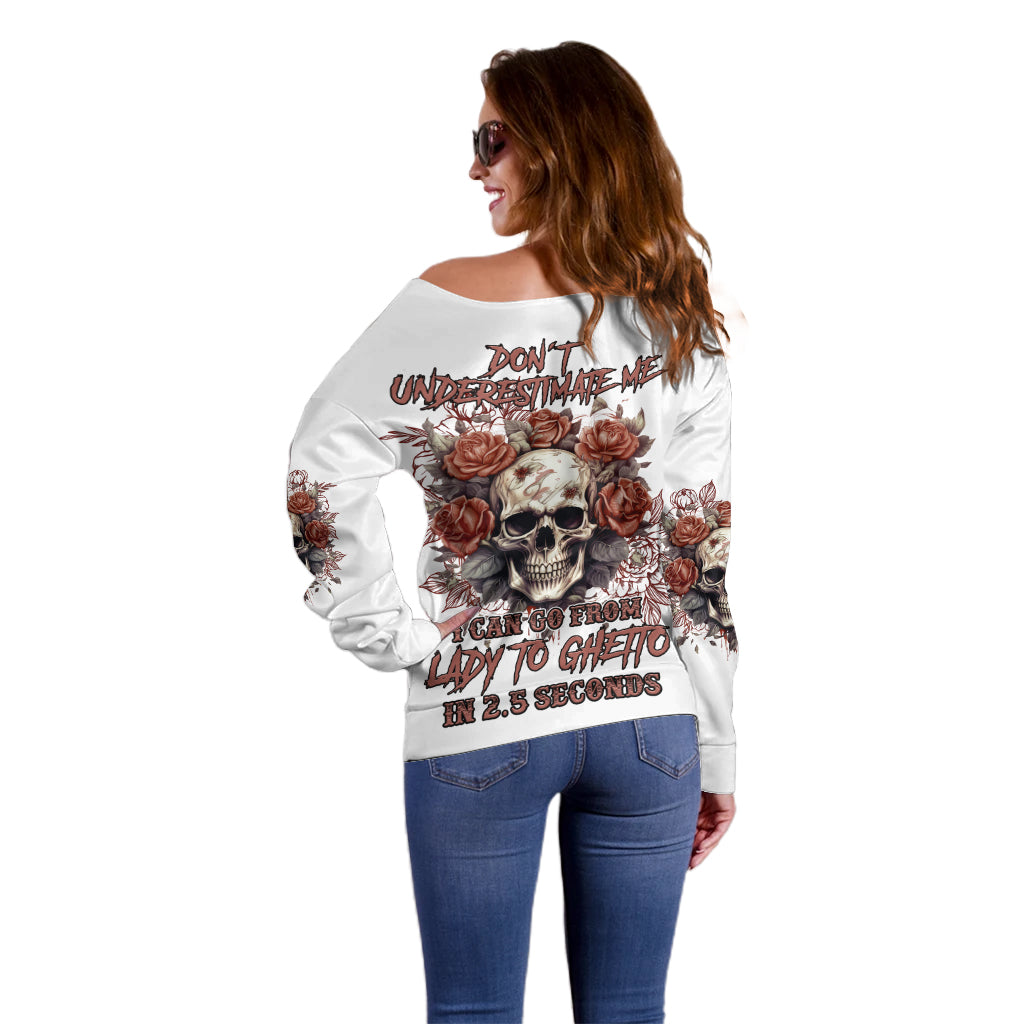 Don't Underestimate Me Off Shoulder Sweater - Wonder Print Shop