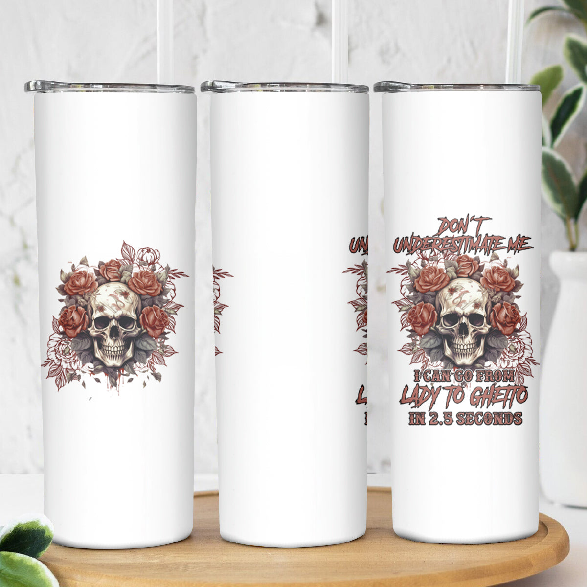 Don't Underestimate Me Skinny Tumbler - Wonder Print Shop
