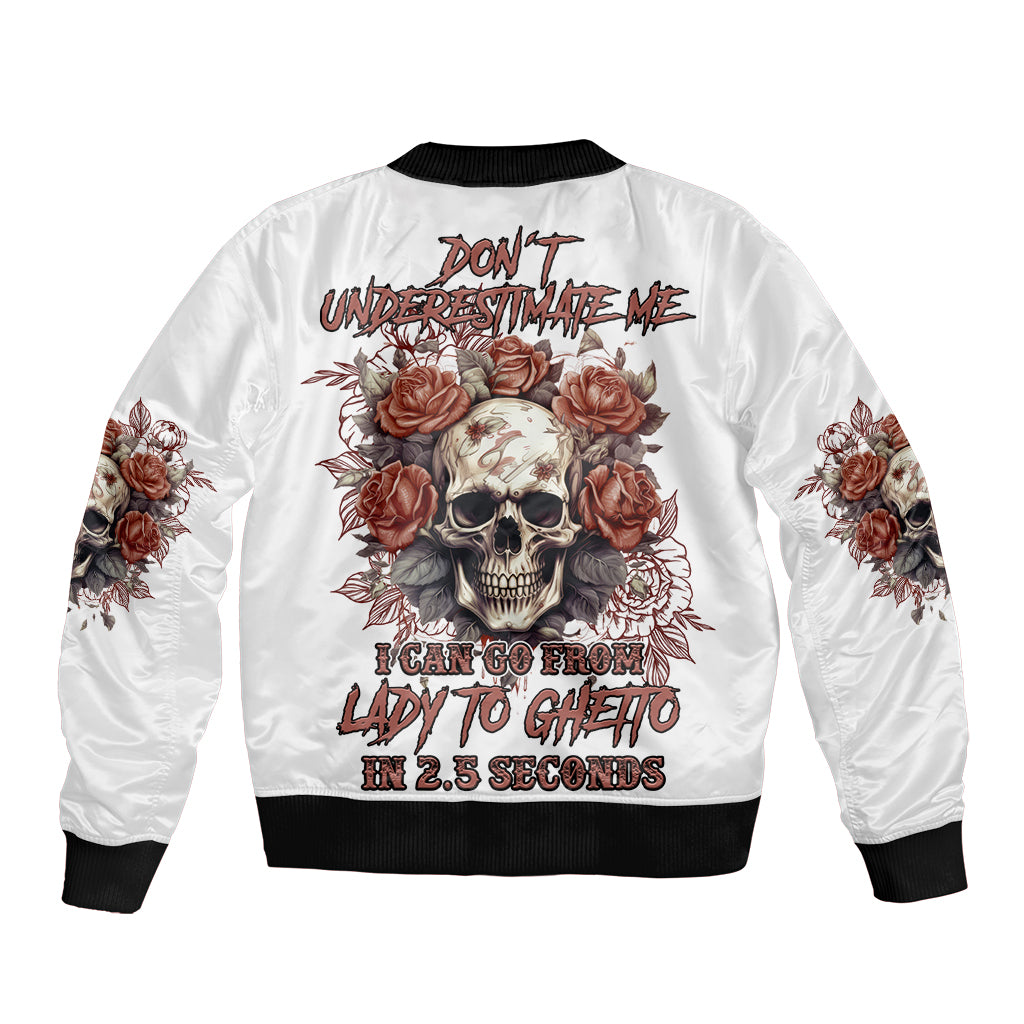 Don't Underestimate Me Sleeve Zip Bomber Jacket - Wonder Print Shop