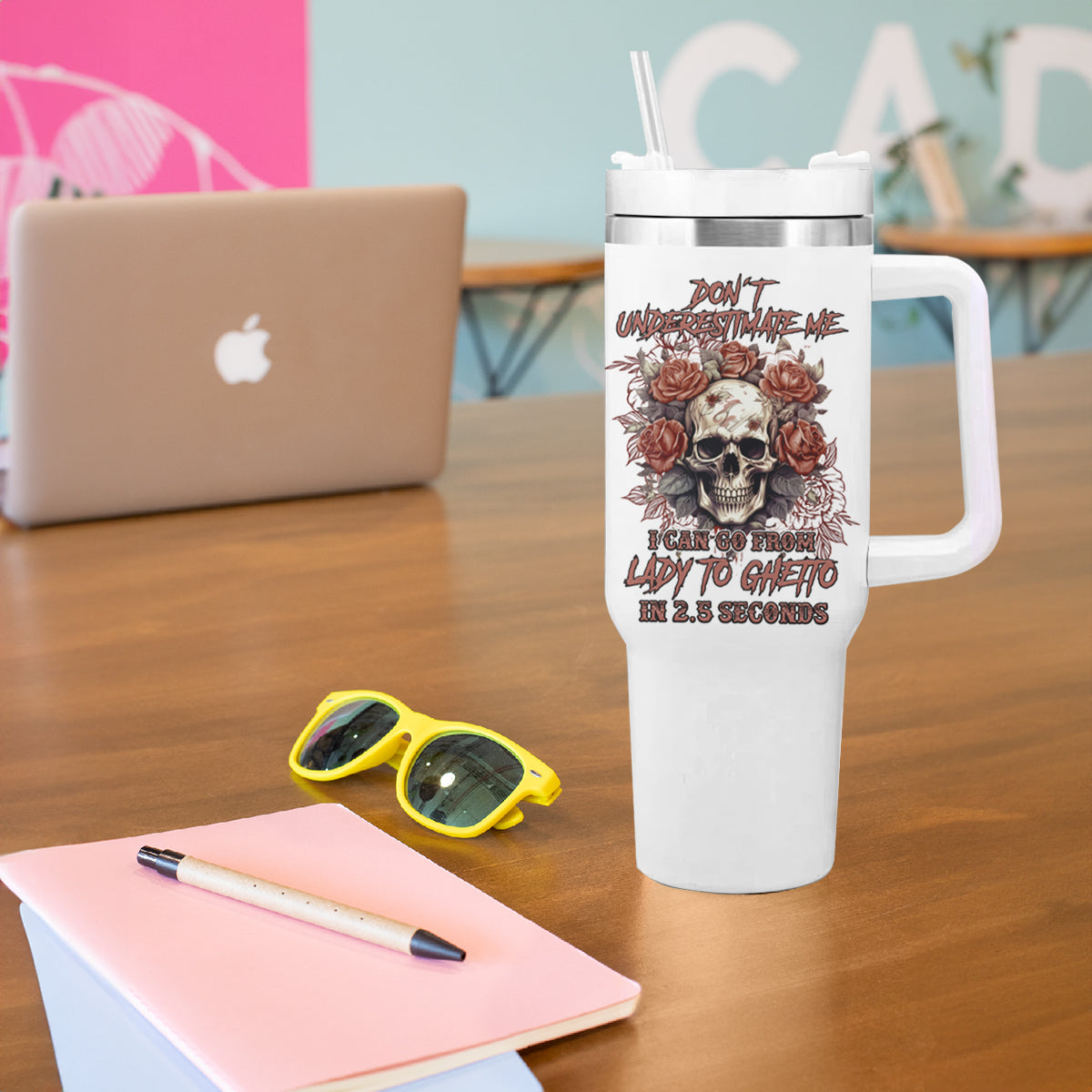 Don't Underestimate Me Tumbler With Handle - Wonder Print Shop