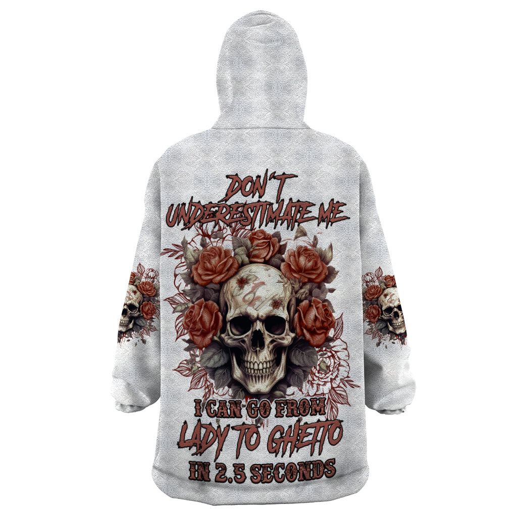 Don't Underestimate Me Wearable Blanket Hoodie - Wonder Print Shop