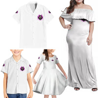 Walk Away Fire Eyes Skull Family Matching Off Shoulder Maxi Dress and Hawaiian Shirt - Wonder Print Shop