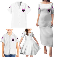 Walk Away Fire Eyes Skull Family Matching Puletasi Dress and Hawaiian Shirt - Wonder Print Shop