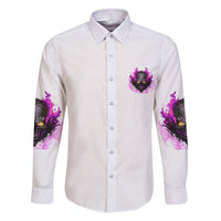 Walk Away Fire Eyes Skull Family Matching Puletasi Dress and Hawaiian Shirt - Wonder Print Shop