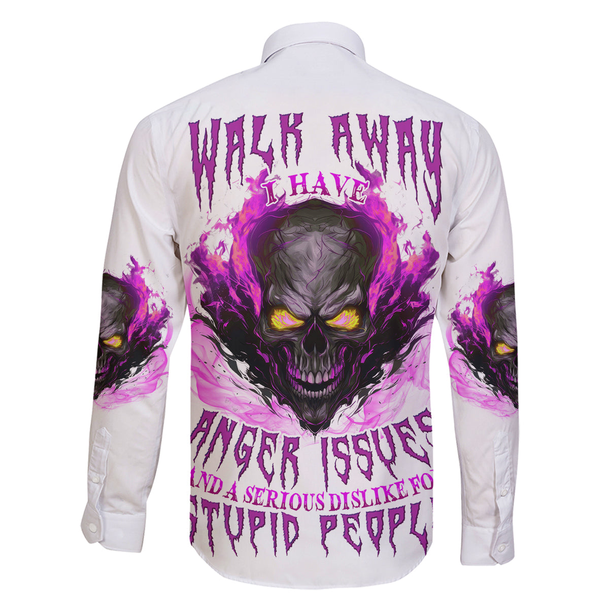 Walk Away Fire Eyes Skull Family Matching Puletasi Dress and Hawaiian Shirt - Wonder Print Shop