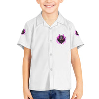 Walk Away Fire Eyes Skull Family Matching Puletasi Dress and Hawaiian Shirt - Wonder Print Shop