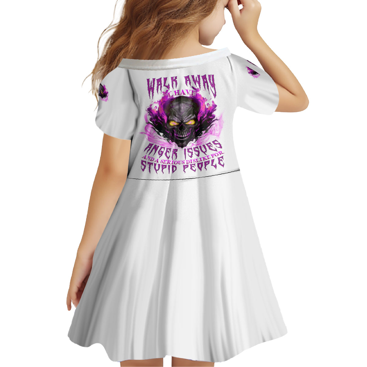 Walk Away Fire Eyes Skull Family Matching Tank Maxi Dress and Hawaiian Shirt - Wonder Print Shop