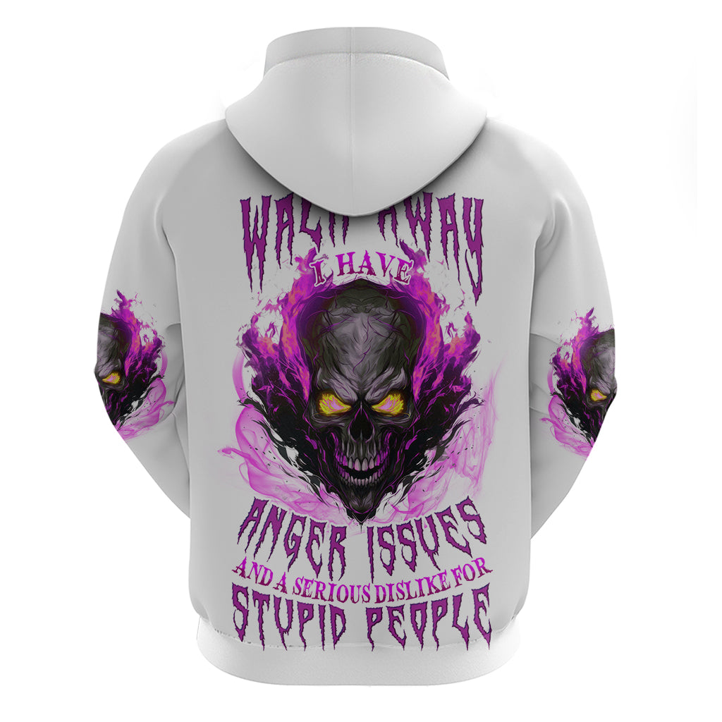 Walk Away Fire Eyes Skull Hoodie - Wonder Print Shop