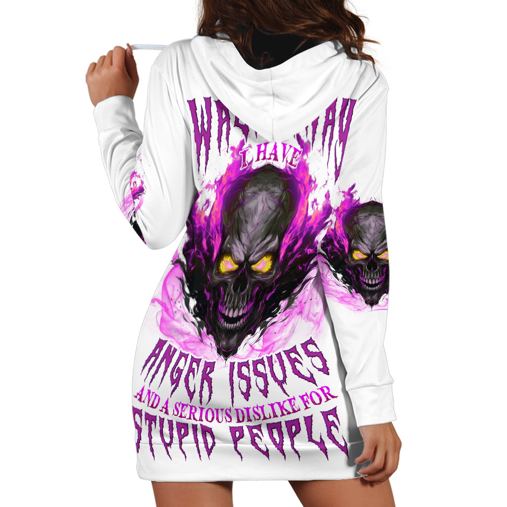 Walk Away Fire Eyes Skull Hoodie Dress - Wonder Print Shop