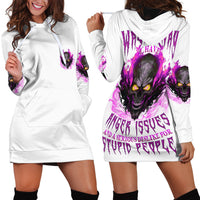 Walk Away Fire Eyes Skull Hoodie Dress - Wonder Print Shop