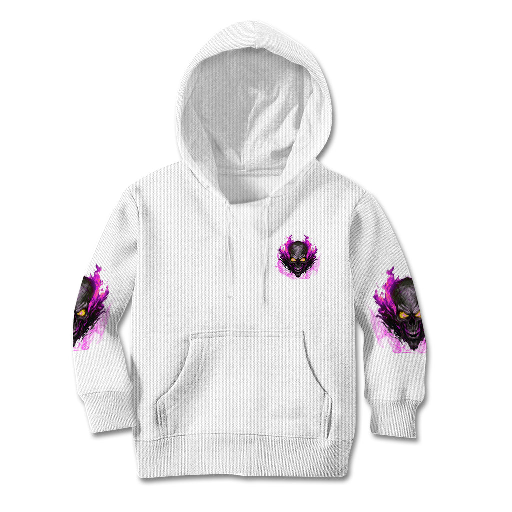 Walk Away Fire Eyes Skull Kid Hoodie - Wonder Print Shop