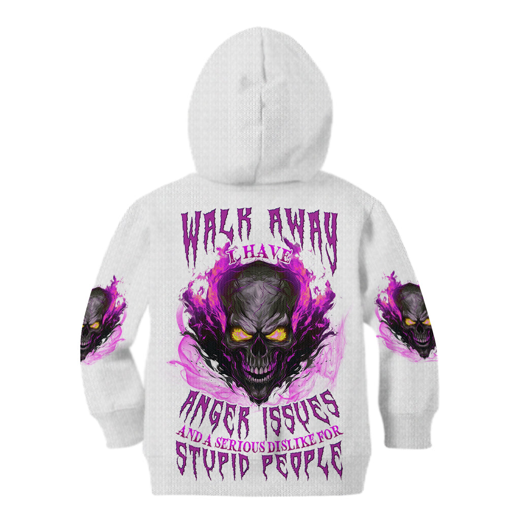 Walk Away Fire Eyes Skull Kid Hoodie - Wonder Print Shop