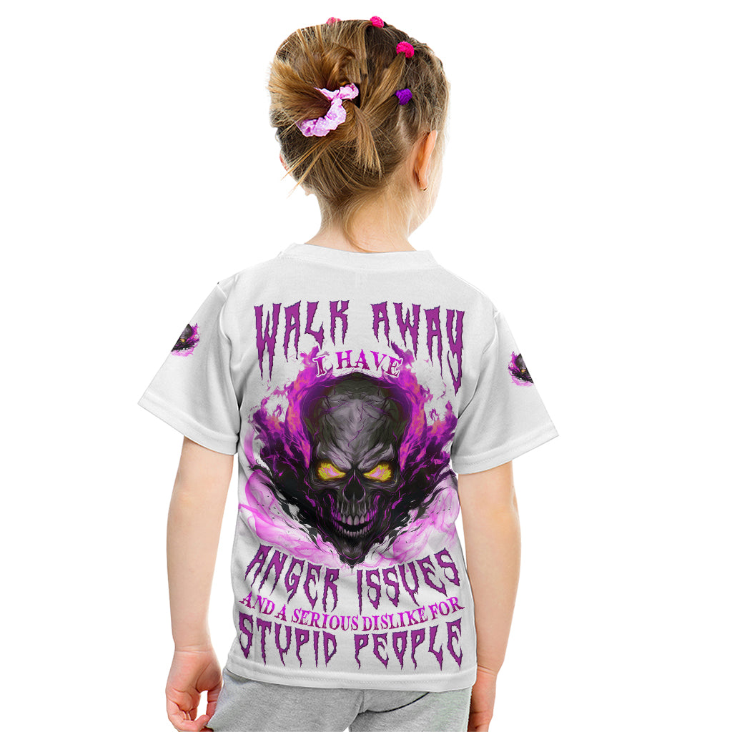 Walk Away Fire Eyes Skull Kid T Shirt - Wonder Print Shop