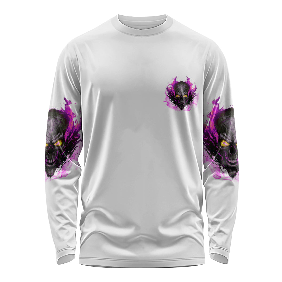 Walk Away Fire Eyes Skull Long Sleeve Shirt - Wonder Print Shop