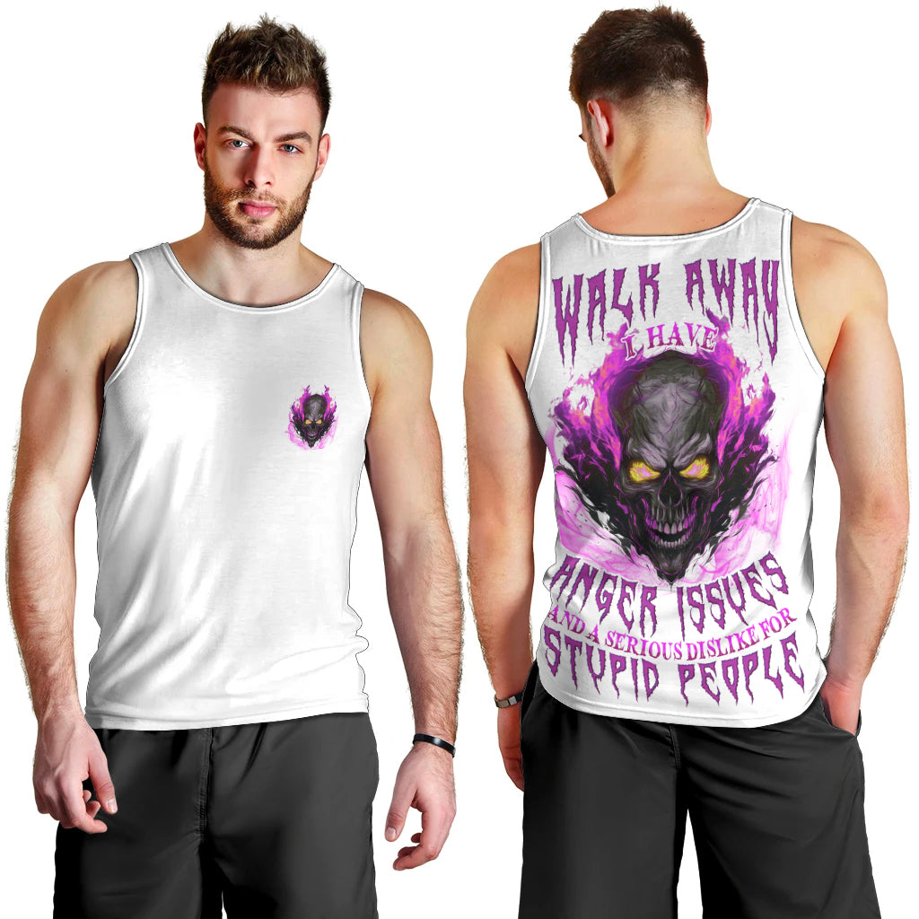 Walk Away Fire Eyes Skull Men Tank Top - Wonder Print Shop