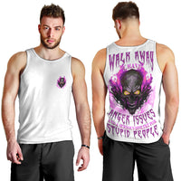 Walk Away Fire Eyes Skull Men Tank Top - Wonder Print Shop