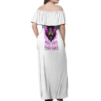 Walk Away Fire Eyes Skull Off Shoulder Maxi Dress - Wonder Print Shop