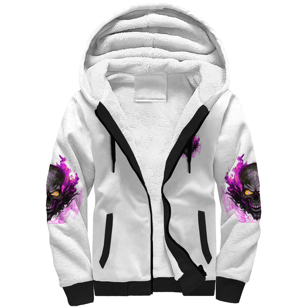 Walk Away Fire Eyes Skull Sherpa Hoodie - Wonder Print Shop