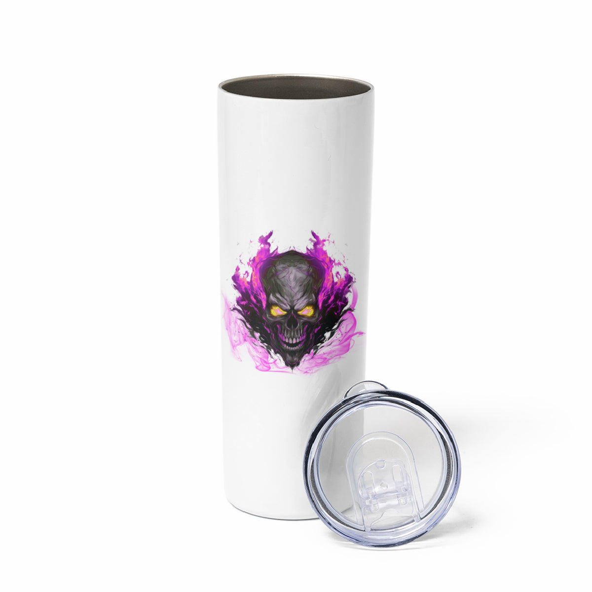 Walk Away Fire Eyes Skull Skinny Tumbler - Wonder Print Shop