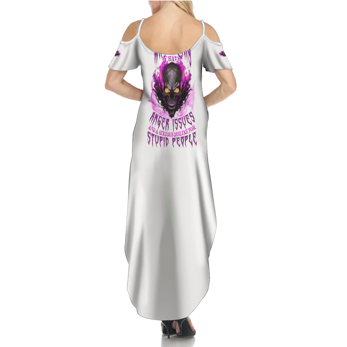 Walk Away Fire Eyes Skull Summer Maxi Dress - Wonder Print Shop