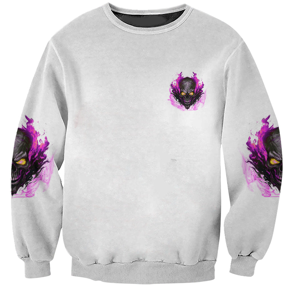 Walk Away Fire Eyes Skull Sweatshirt - Wonder Print Shop
