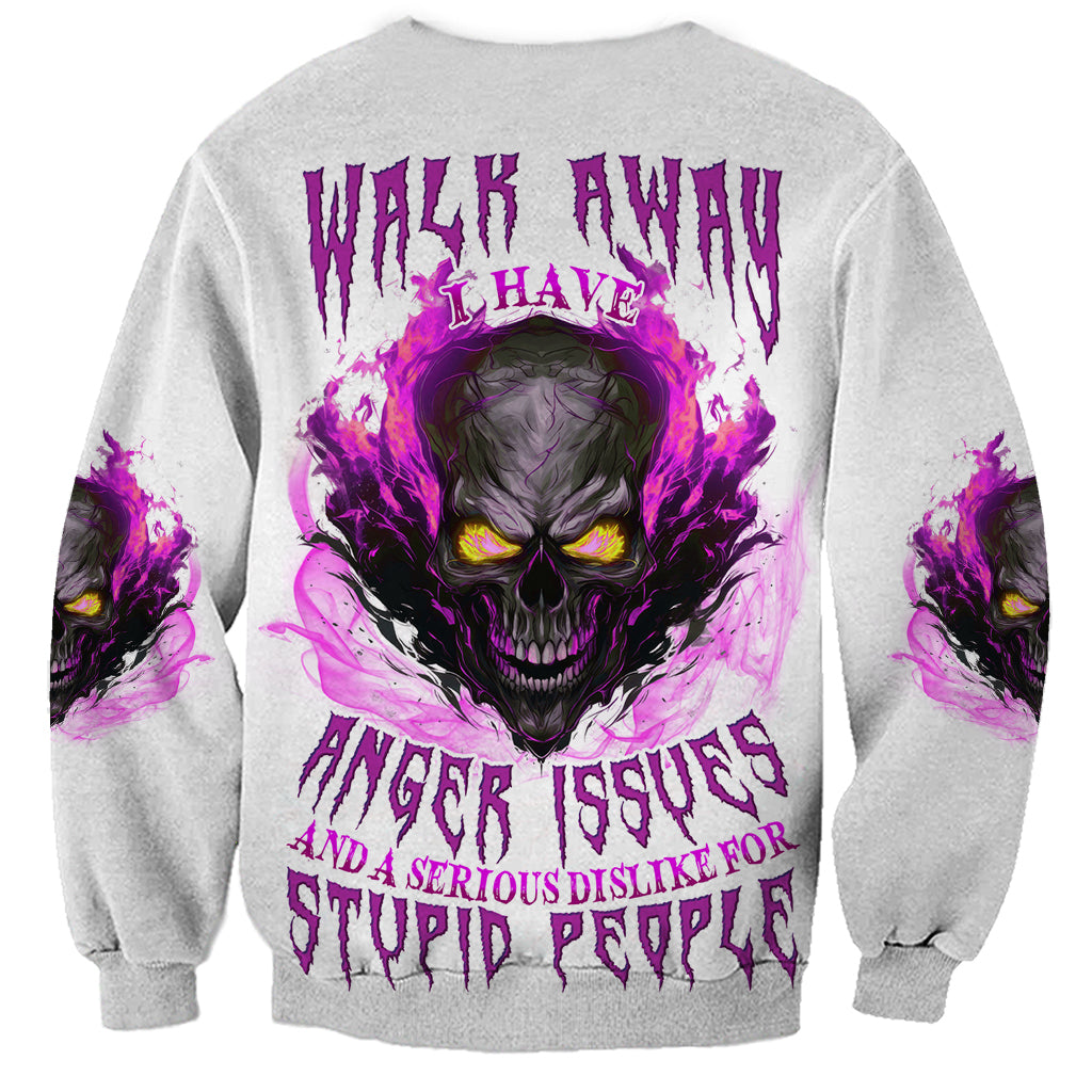 Walk Away Fire Eyes Skull Sweatshirt - Wonder Print Shop