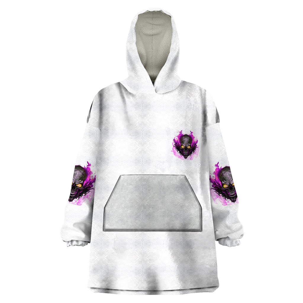 Walk Away Fire Eyes Skull Wearable Blanket Hoodie - Wonder Print Shop