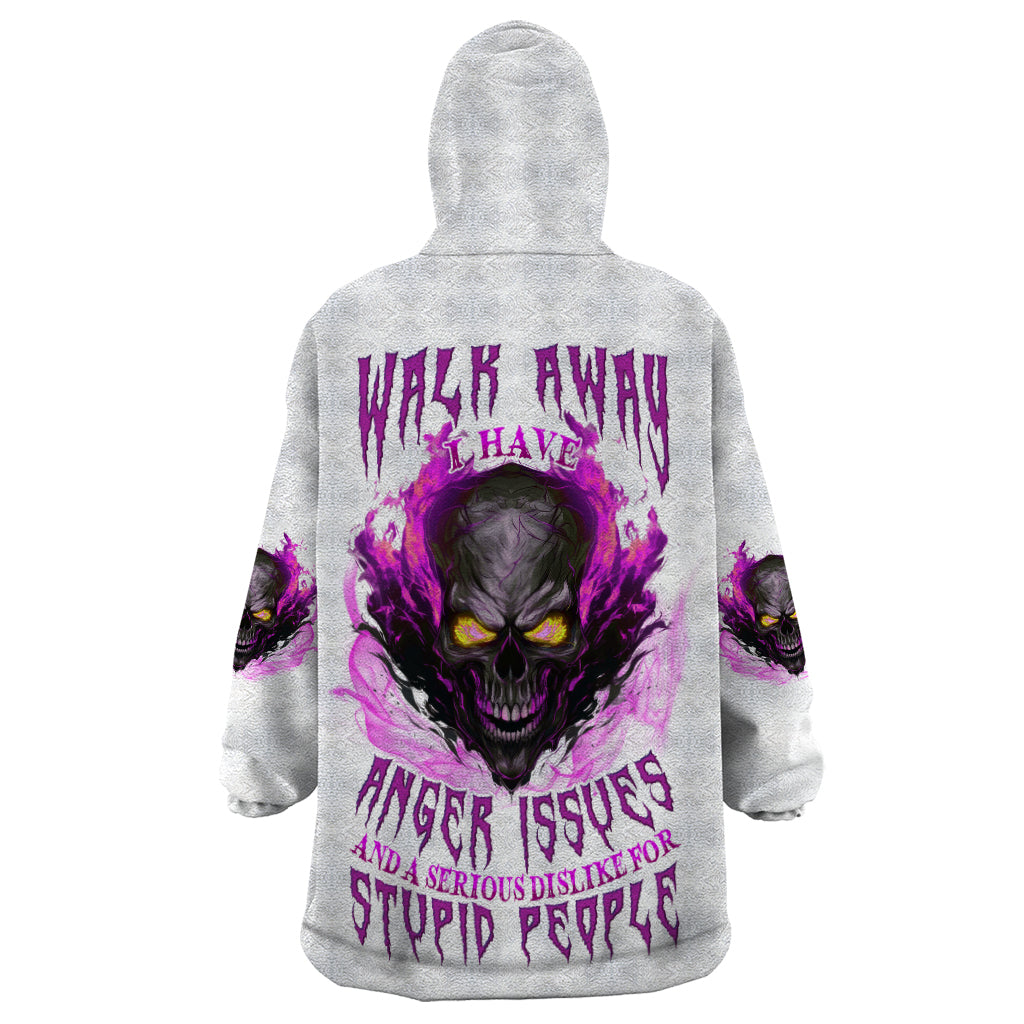 Walk Away Fire Eyes Skull Wearable Blanket Hoodie - Wonder Print Shop