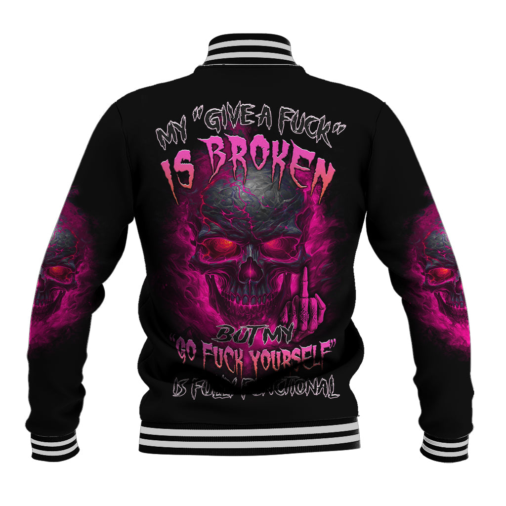 My Give A F Is Broken Baseball Jacket - Wonder Print Shop