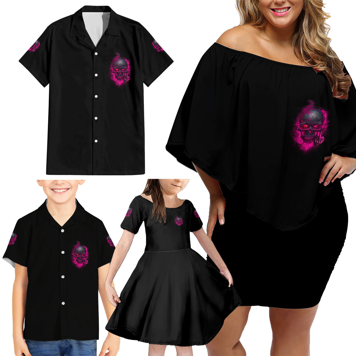 My Give A F Is Broken Family Matching Off Shoulder Short Dress and Hawaiian Shirt - Wonder Print Shop