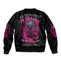 My Give A F Is Broken Sleeve Zip Bomber Jacket - Wonder Print Shop