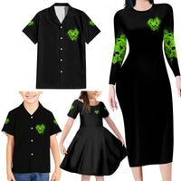 I'm Never Alone Skull Demon Family Matching Long Sleeve Bodycon Dress and Hawaiian Shirt - Wonder Print Shop