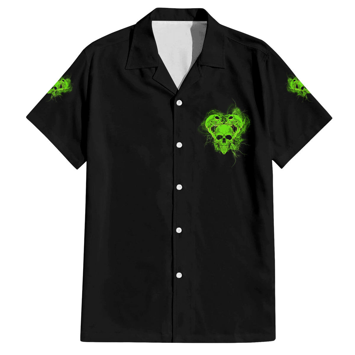 I'm Never Alone Skull Demon Family Matching Puletasi Dress and Hawaiian Shirt - Wonder Print Shop