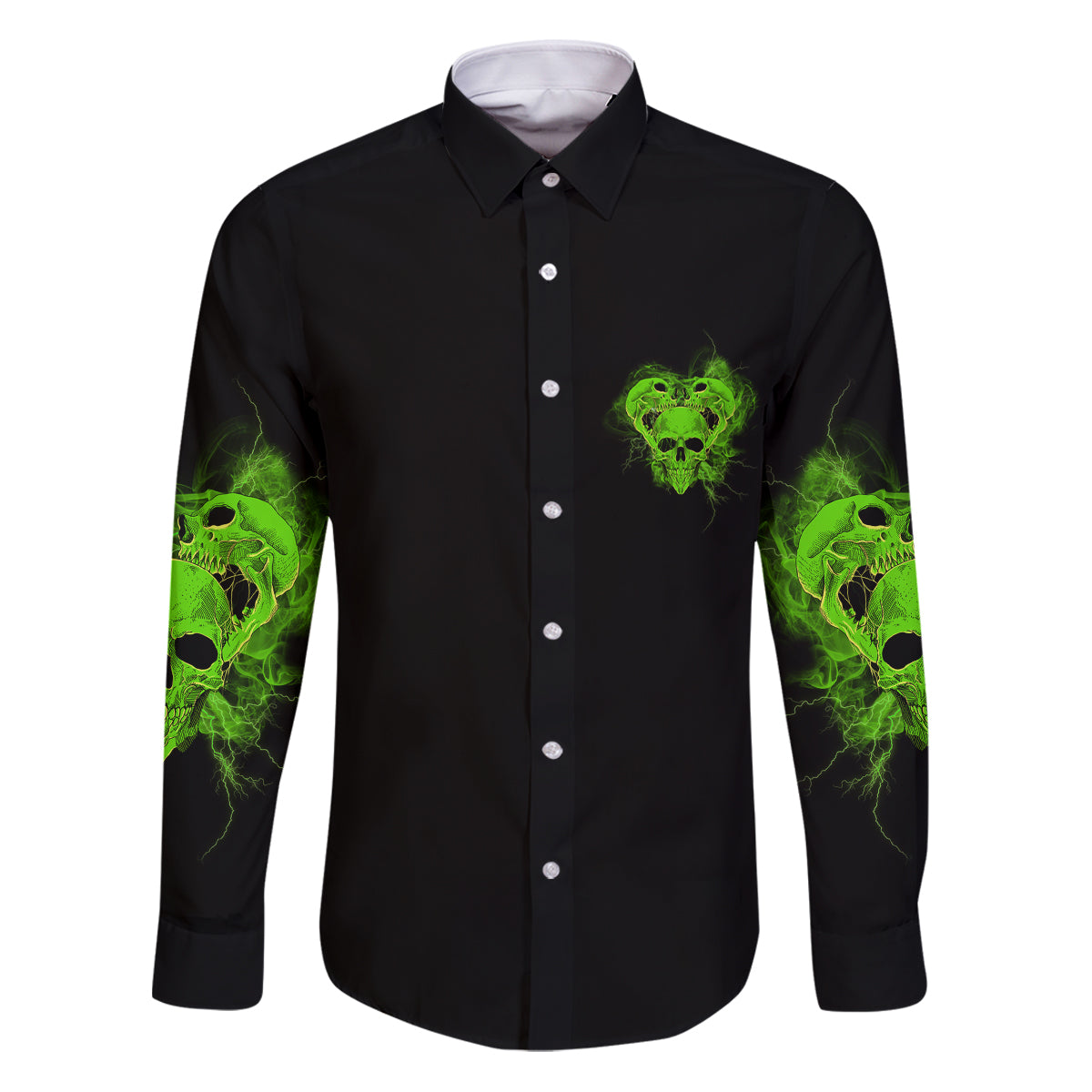 I'm Never Alone Skull Demon Family Matching Puletasi Dress and Hawaiian Shirt - Wonder Print Shop